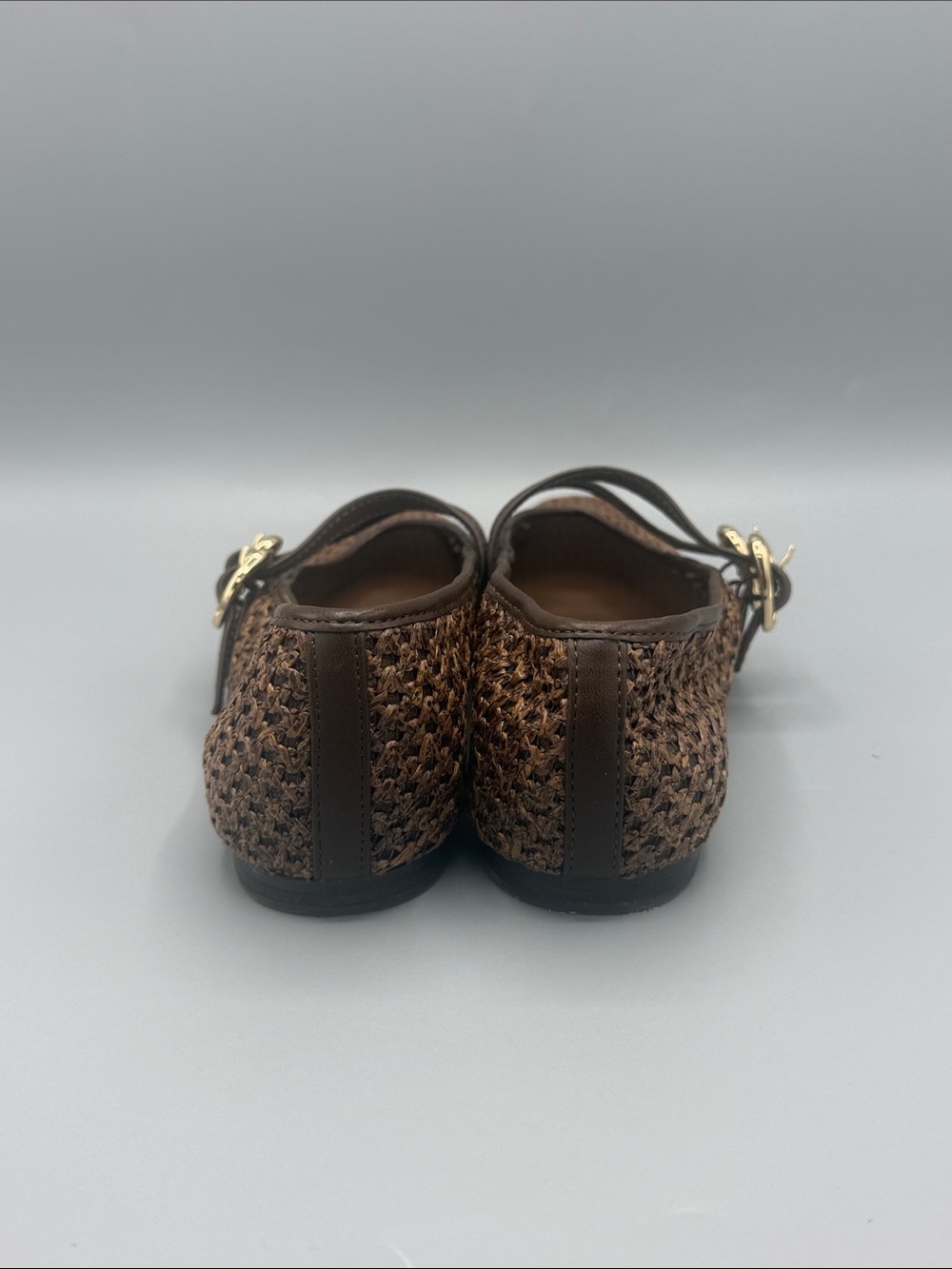 NWOB Dolce Vita Sz 7 Brown Woven Double-Strap Mary Jane Flats - Picture 6 of 7